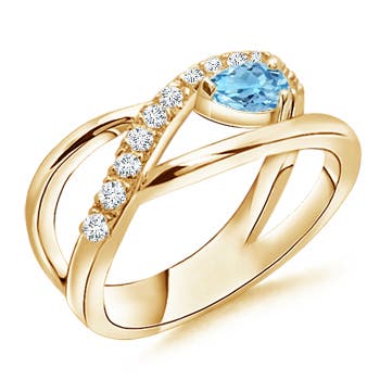 A - Swiss Blue Topaz / 0.43 CT / 14 KT Yellow Gold