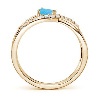 A - Swiss Blue Topaz / 0.43 CT / 14 KT Yellow Gold