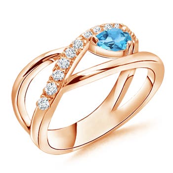 AA - Swiss Blue Topaz / 0.43 CT / 14 KT Rose Gold