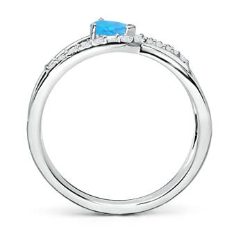 AA - Swiss Blue Topaz / 0.43 CT / 14 KT White Gold