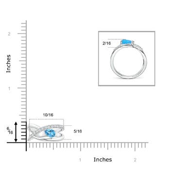 AA - Swiss Blue Topaz / 0.43 CT / 14 KT White Gold