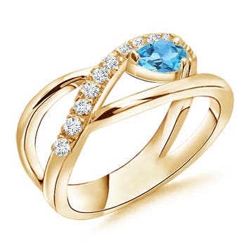 AA - Swiss Blue Topaz / 0.43 CT / 14 KT Yellow Gold