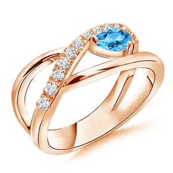 AAA - Swiss Blue Topaz / 0.43 CT / 14 KT Rose Gold