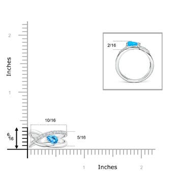 AAA - Swiss Blue Topaz / 0.43 CT / 14 KT White Gold