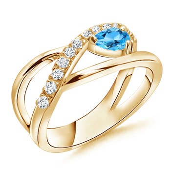 AAA - Swiss Blue Topaz / 0.43 CT / 14 KT Yellow Gold