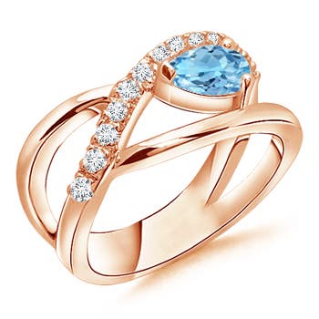 A - Swiss Blue Topaz / 0.7 CT / 14 KT Rose Gold