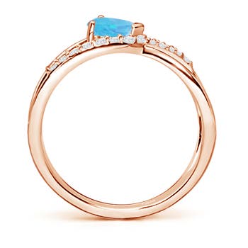 A - Swiss Blue Topaz / 0.7 CT / 14 KT Rose Gold