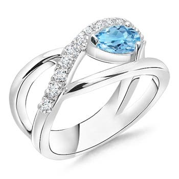 A - Swiss Blue Topaz / 0.7 CT / 14 KT White Gold