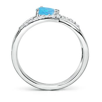 A - Swiss Blue Topaz / 0.7 CT / 14 KT White Gold