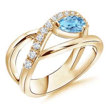 A - Swiss Blue Topaz / 0.7 CT / 14 KT Yellow Gold