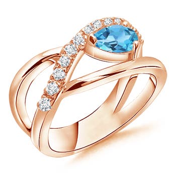 AA - Swiss Blue Topaz / 0.7 CT / 14 KT Rose Gold