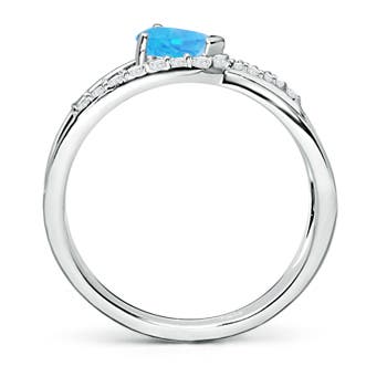 AA - Swiss Blue Topaz / 0.7 CT / 14 KT White Gold