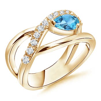 AA - Swiss Blue Topaz / 0.7 CT / 14 KT Yellow Gold