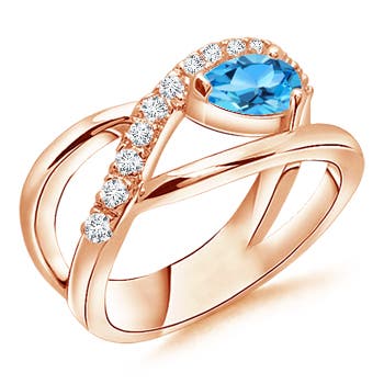 AAA - Swiss Blue Topaz / 0.7 CT / 14 KT Rose Gold