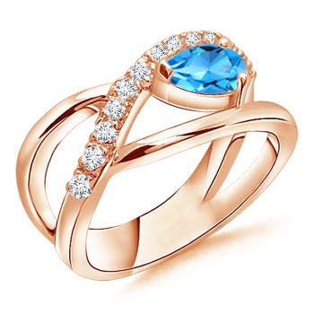 AAAA - Swiss Blue Topaz / 0.7 CT / 14 KT Rose Gold