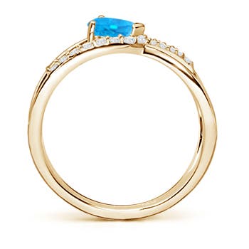 AAAA - Swiss Blue Topaz / 0.7 CT / 14 KT Yellow Gold