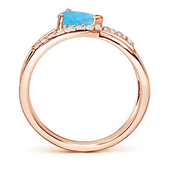 A - Swiss Blue Topaz / 1.02 CT / 14 KT Rose Gold