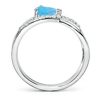 A - Swiss Blue Topaz / 1.02 CT / 14 KT White Gold