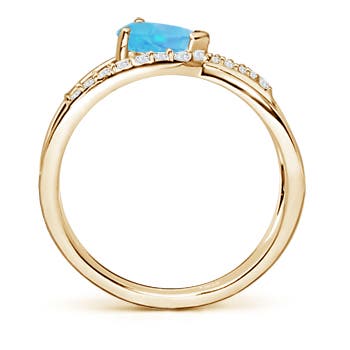 A - Swiss Blue Topaz / 1.02 CT / 14 KT Yellow Gold