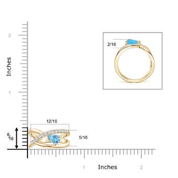 A - Swiss Blue Topaz / 1.02 CT / 14 KT Yellow Gold