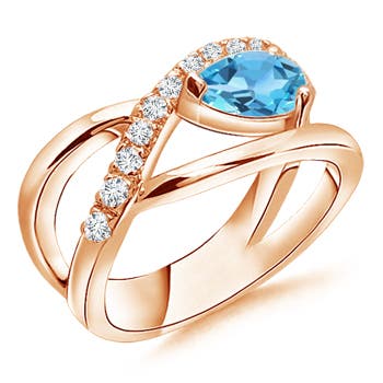 AA - Swiss Blue Topaz / 1.02 CT / 14 KT Rose Gold