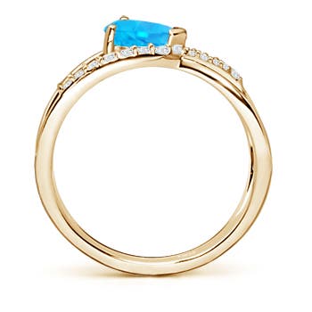 AAA - Swiss Blue Topaz / 1.02 CT / 14 KT Yellow Gold