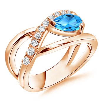 AAAA - Swiss Blue Topaz / 1.02 CT / 14 KT Rose Gold