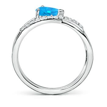 AAAA - Swiss Blue Topaz / 1.02 CT / 14 KT White Gold