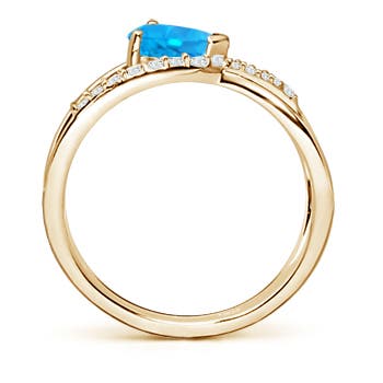 AAAA - Swiss Blue Topaz / 1.02 CT / 14 KT Yellow Gold