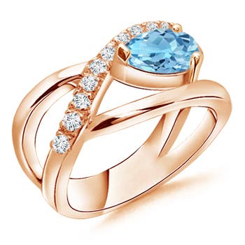 A - Swiss Blue Topaz / 1.8 CT / 14 KT Rose Gold