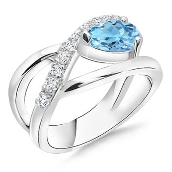 A - Swiss Blue Topaz / 1.8 CT / 14 KT White Gold