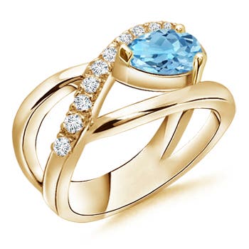 A - Swiss Blue Topaz / 1.8 CT / 14 KT Yellow Gold