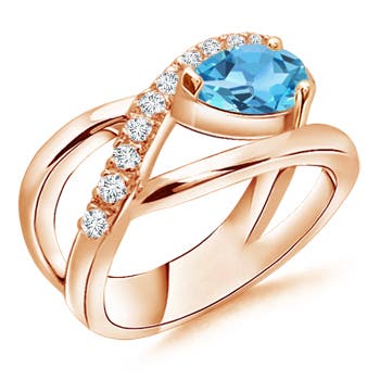 AA - Swiss Blue Topaz / 1.8 CT / 14 KT Rose Gold