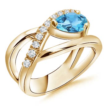 AA - Swiss Blue Topaz / 1.8 CT / 14 KT Yellow Gold