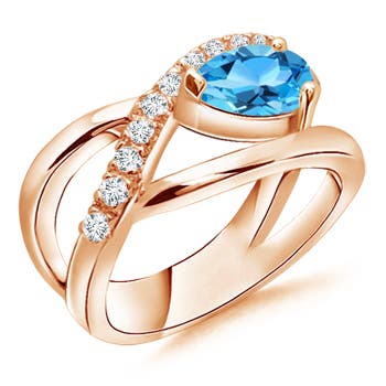 AAA - Swiss Blue Topaz / 1.8 CT / 14 KT Rose Gold