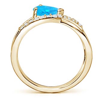 AAA - Swiss Blue Topaz / 1.8 CT / 14 KT Yellow Gold