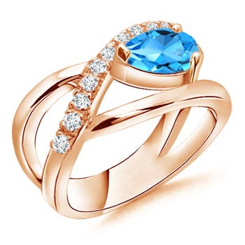 AAAA - Swiss Blue Topaz / 1.8 CT / 14 KT Rose Gold