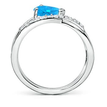 AAAA - Swiss Blue Topaz / 1.8 CT / 14 KT White Gold