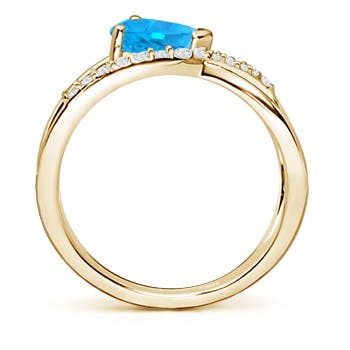 AAAA - Swiss Blue Topaz / 1.8 CT / 14 KT Yellow Gold