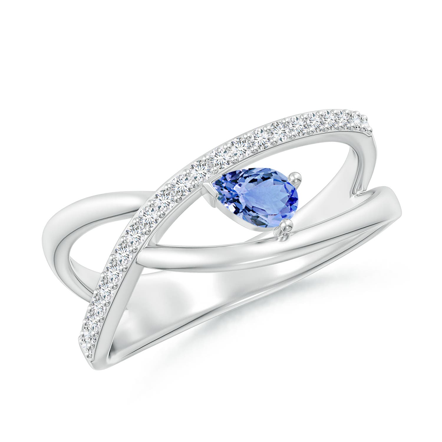 A - Tanzanite / 0.38 CT / 14 KT White Gold