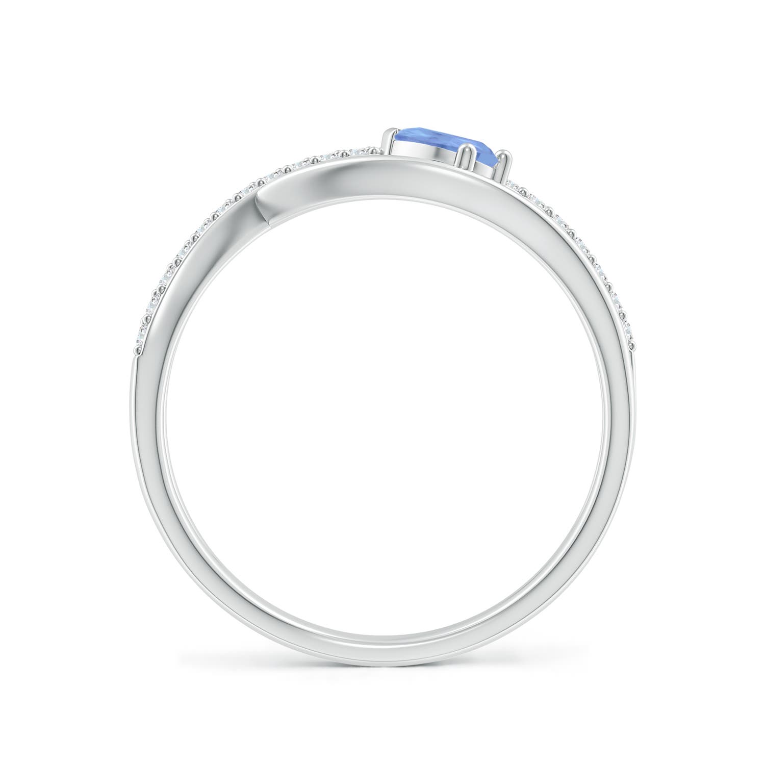 A - Tanzanite / 0.38 CT / 14 KT White Gold