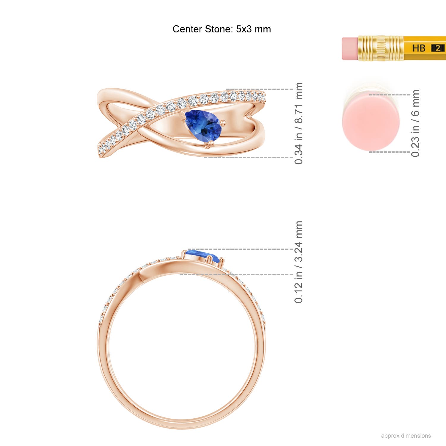 AA - Tanzanite / 0.38 CT / 14 KT Rose Gold