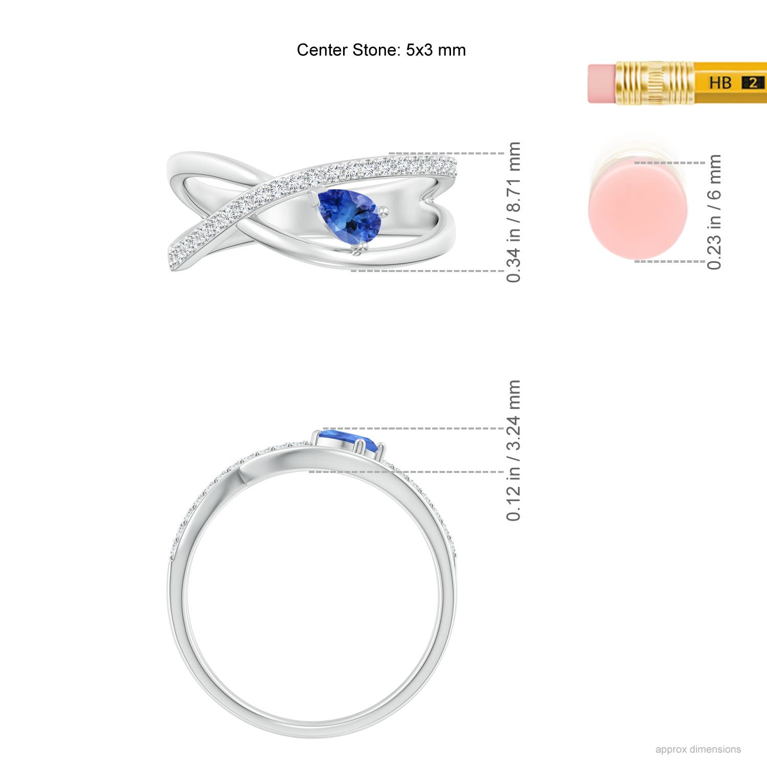 AA - Tanzanite / 0.38 CT / 14 KT White Gold