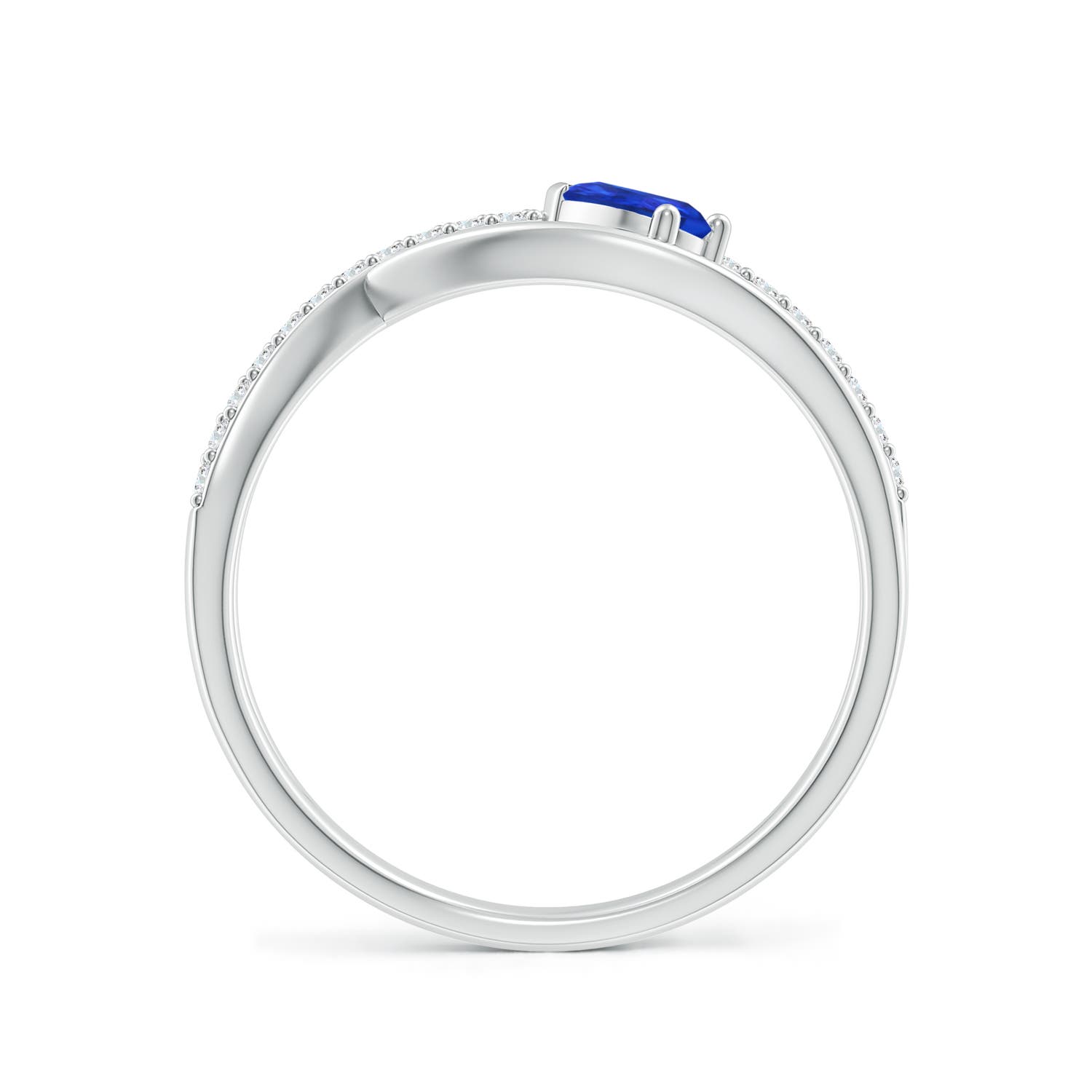 AAA - Tanzanite / 0.38 CT / 14 KT White Gold