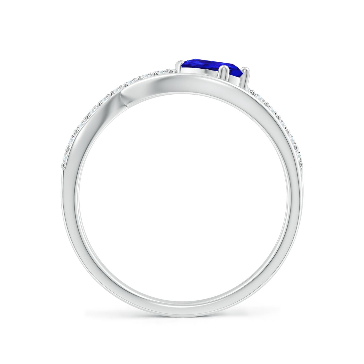 AAAA - Tanzanite / 0.57 CT / 14 KT White Gold