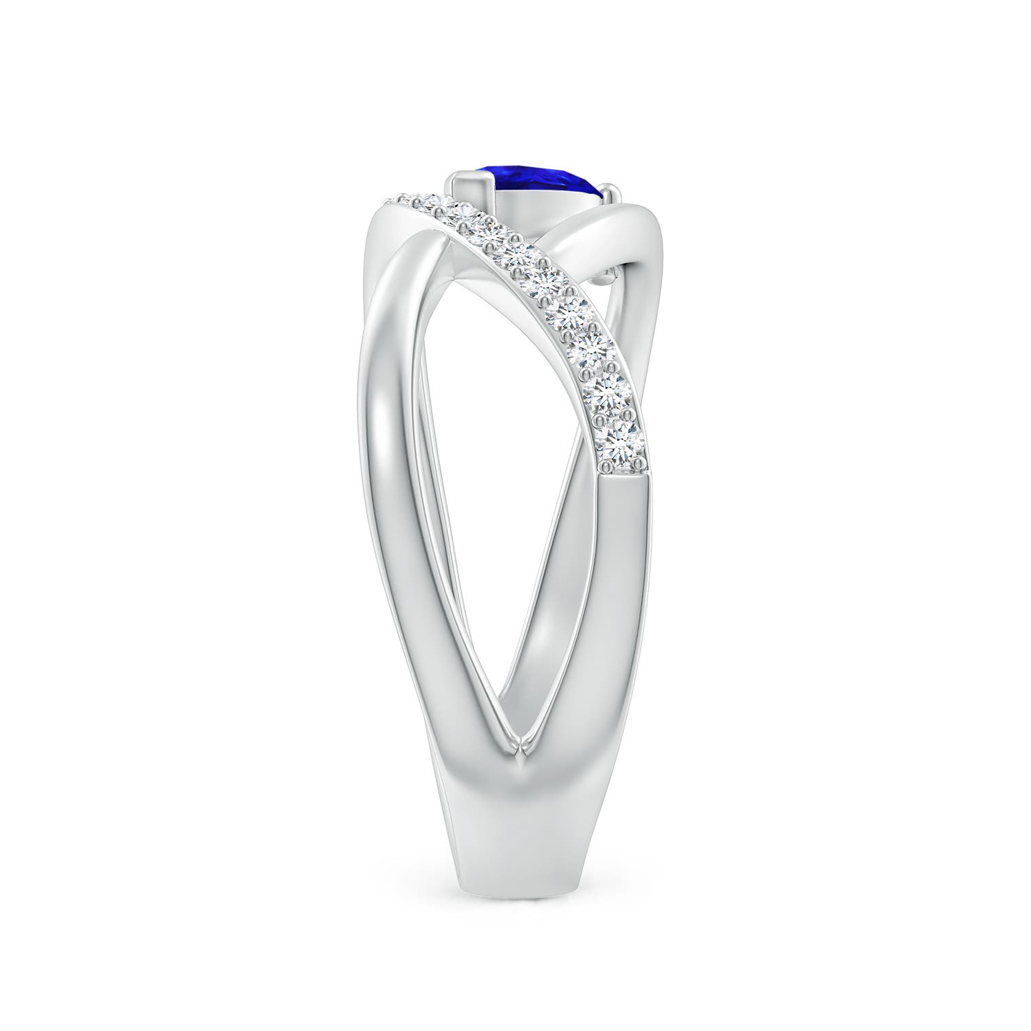 AAAA - Tanzanite / 0.57 CT / 14 KT White Gold