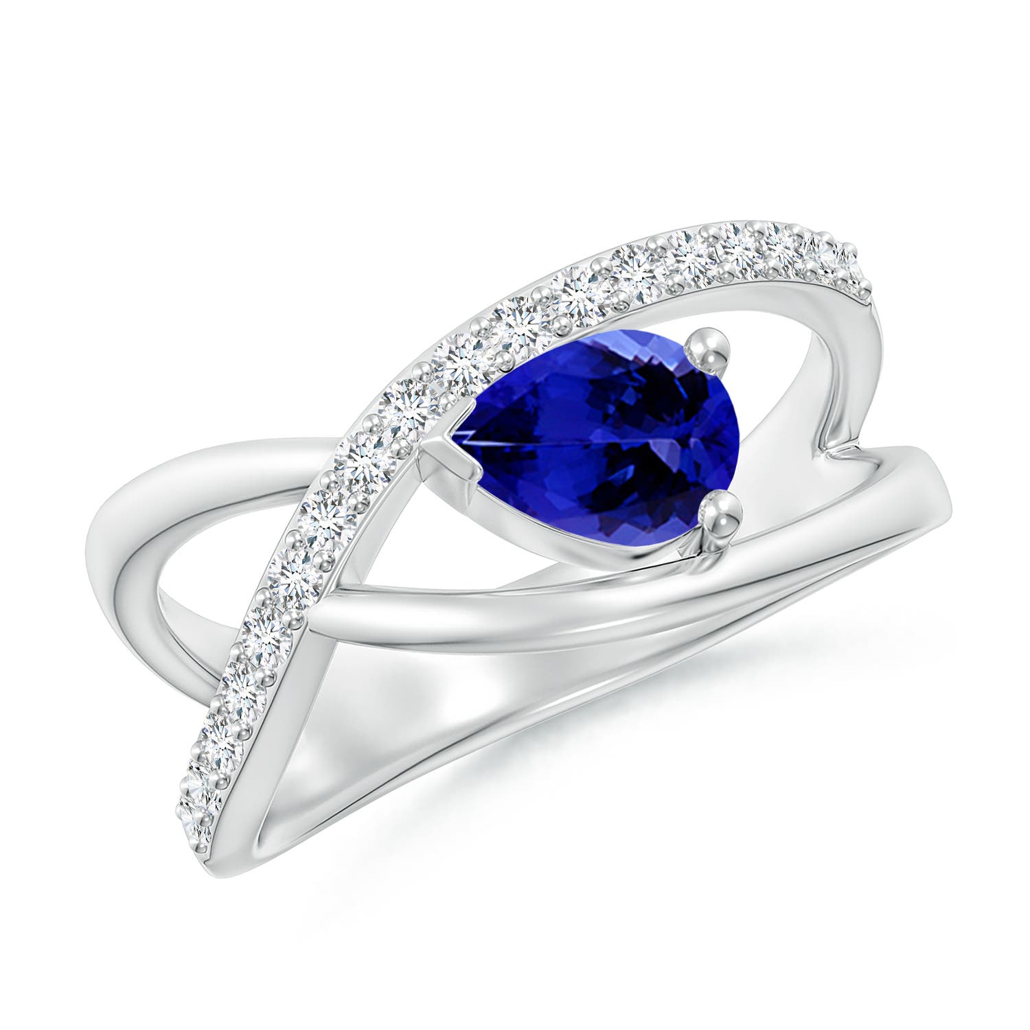 AAAA - Tanzanite / 0.87 CT / 14 KT White Gold