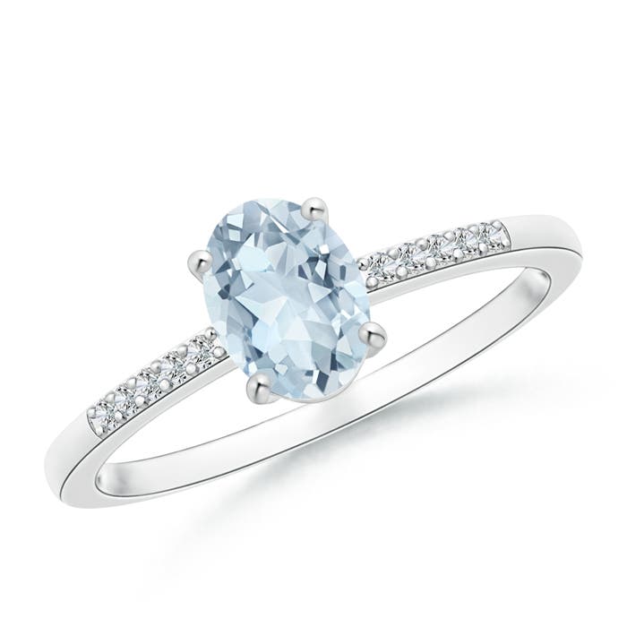 A - Aquamarine / 0.68 CT / 14 KT White Gold