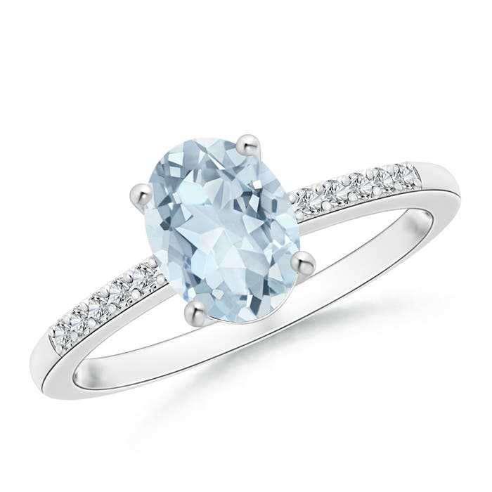 A - Aquamarine / 1.1 CT / 14 KT White Gold