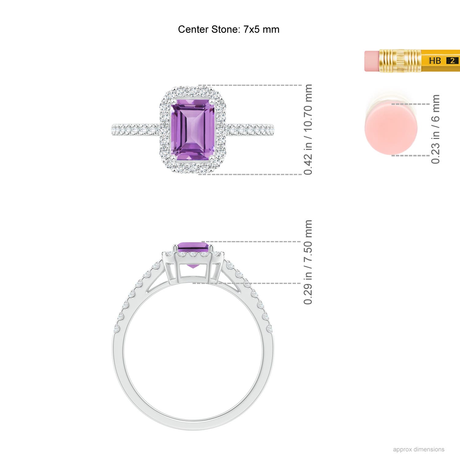 A - Amethyst / 1.23 CT / 14 KT White Gold